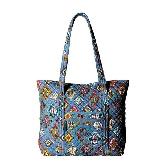 Vera Bradley Painted Medallion Large Quilted Tote Iconic Southwestern Blu Multi - Picture 1 of 9
